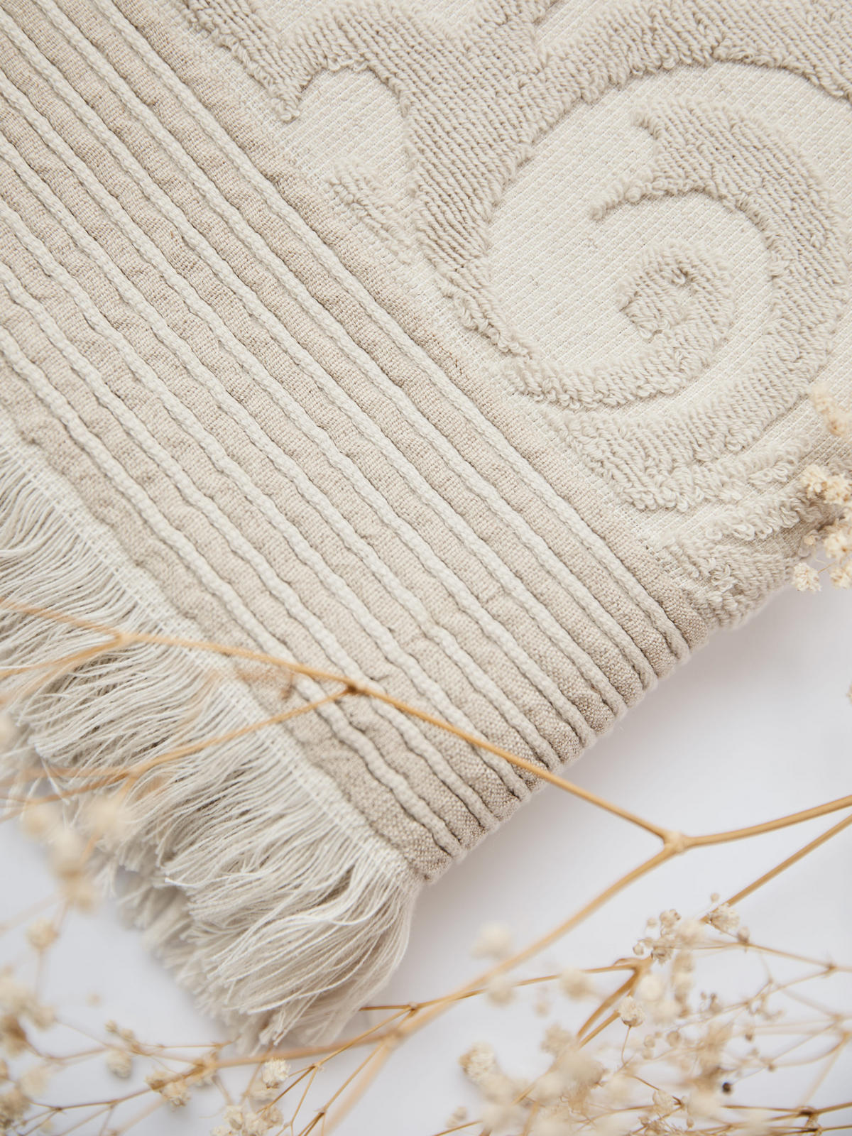 HANDTUCH Harmony 2er Set, 50x100cm, Baumwolle & Leinen, Beige - Beige, Textil (50/100cm) - SOWL