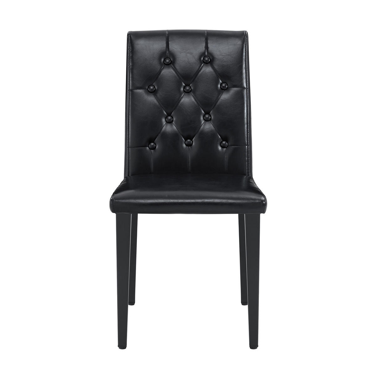 ESSZIMMERSTUHL 4er-Set mit Rautensteppung Schwarz PU Metall - Schwarz, Metall (46/89/42.1cm) - Meubliv