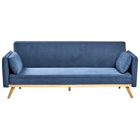 RAZVLAČNA SOFA tkanina plavi Asaa - plava/smeđa, tekstil (205/76/80cm) - Beliani