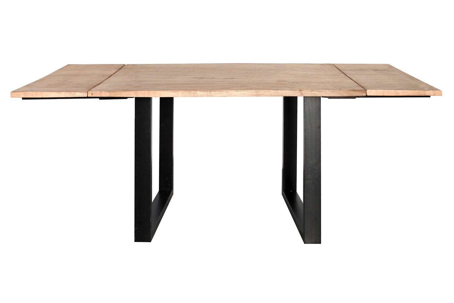 ESSTISCH LORE Holz Akazie - Schwarz/Naturfarben, Holz/Metall (140/90/77cm) - KAWOLA