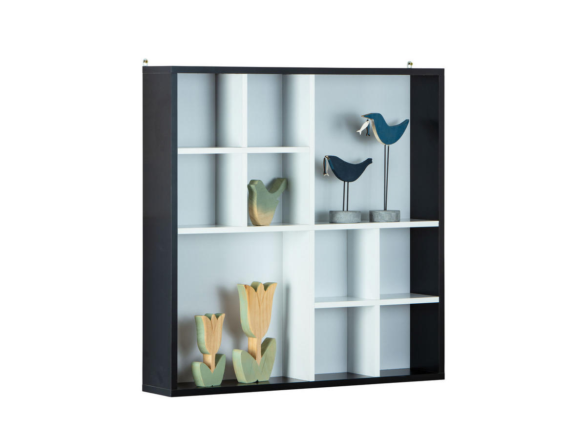 REGAL Schwarz - Schwarz, Holzwerkstoff (70/70/13cm) - ebuy24