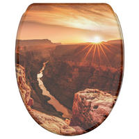 WC-SITZ mit Absenkautomatik & Top Fix Grand Canyon - Orange, Holzwerkstoff (37.7/5.5/48cm) - Sanilo