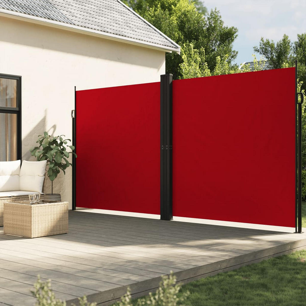 SEITENMARKISE Ausziehbar Rot 220x1200 cm - Rot, Textil (1200/220/1200cm) - furnicato
