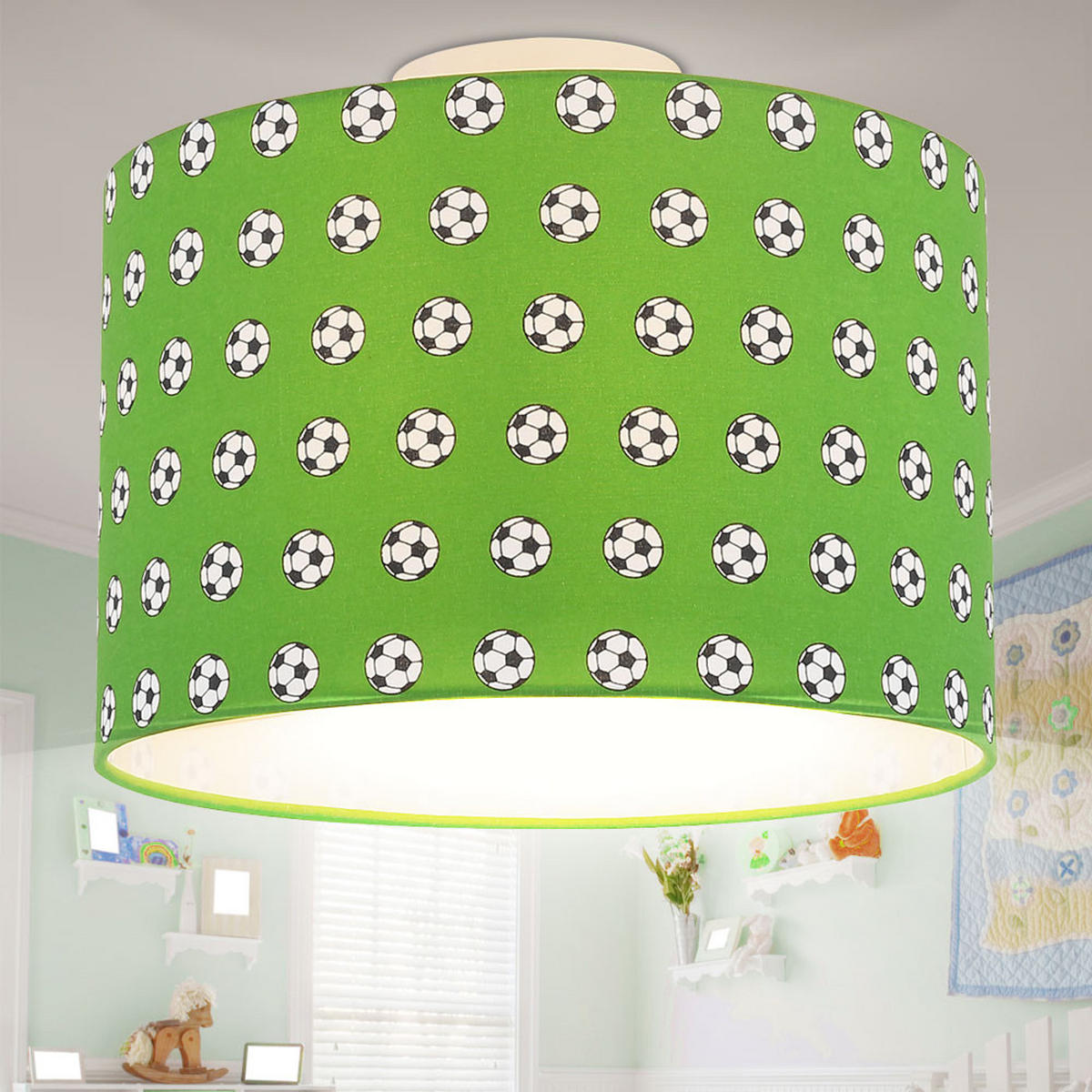 KINDERDECKENLEUCHTE Metall Grün - Grün, Metall (30/30/25.5cm) - Globo Lighting