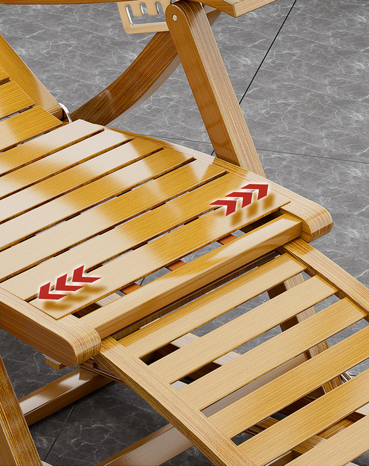 GARTENSCHAUKELSTUHL Relaxsesselaus aus Bambus Stahl in Naturholz für Garten Balkon klappbar verstellbar 47 x 95 x 108 cm Belastbarkeit 150 kg - Naturfarben, Metall (47/108/95cm) - Livingandhome