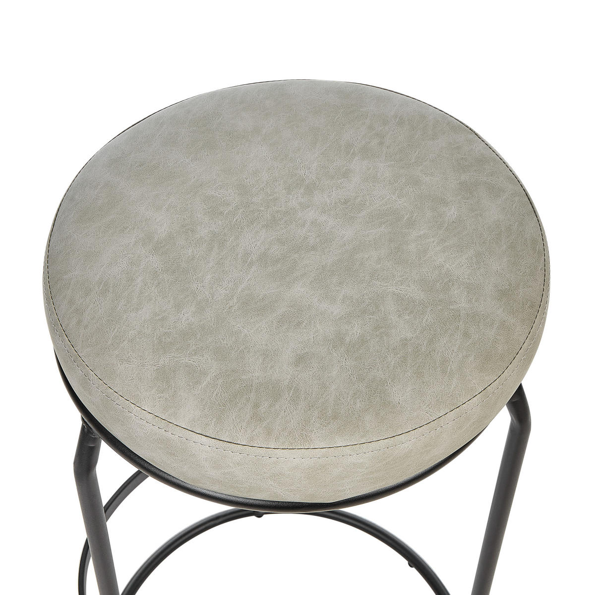 BARHOCKERN 2er-Set Hellgrau Milroy - Hellgrau/Schwarz, Kunststoff (43/74/43cm) - Beliani