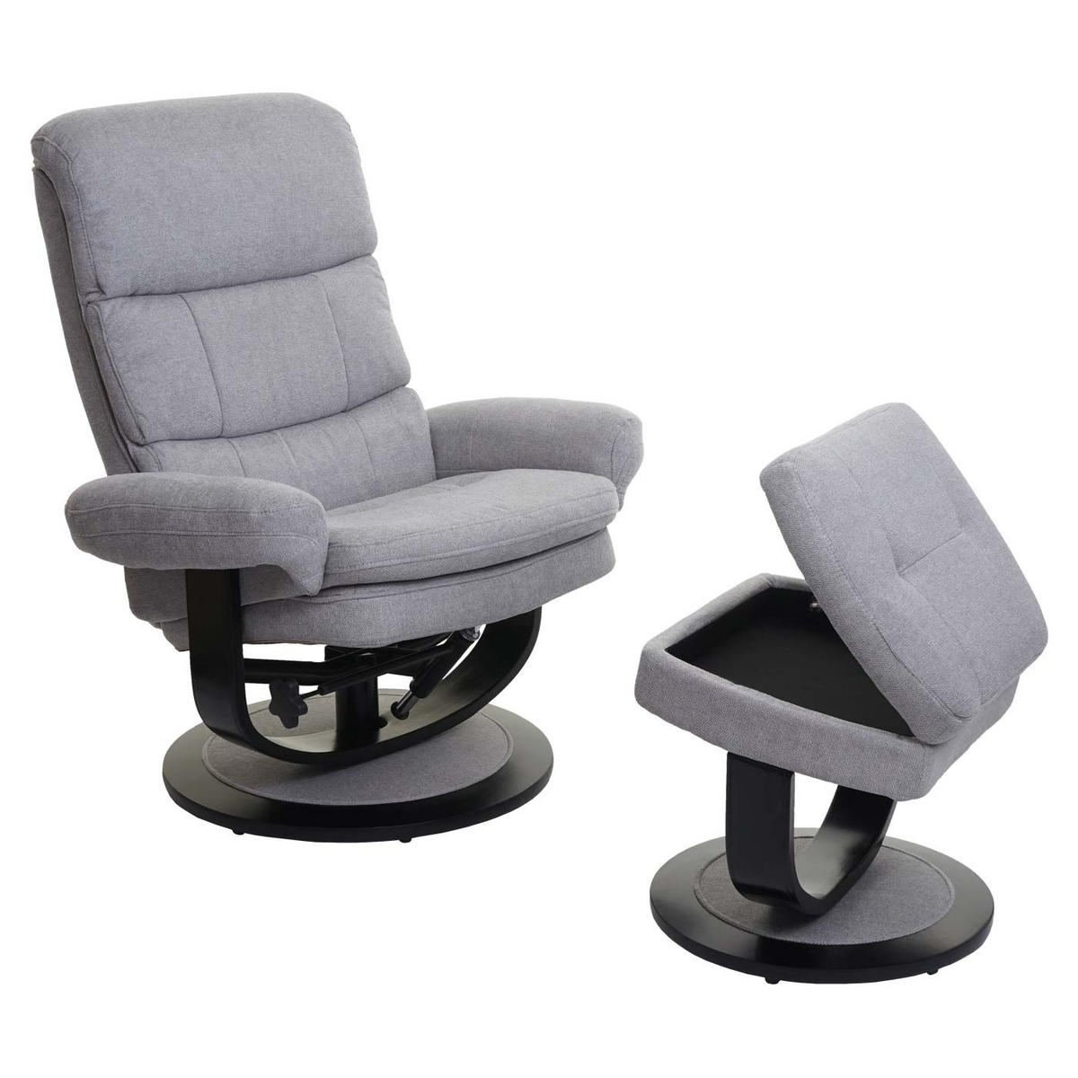 RELAXSESSEL Hellgrau - Hellgrau, Textil (84/107/120cm) - MCW