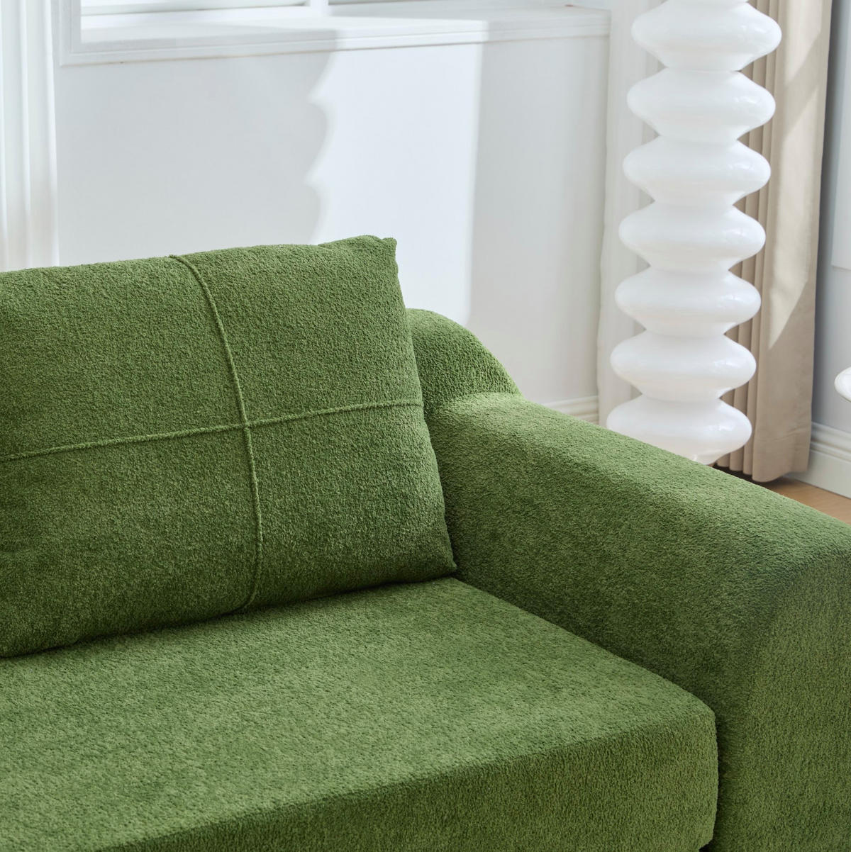 SCHLAFSOFA aus Stoff 179x95x79 cm Armeegrün 2-in-1 klappbar als Bodensofa und Bodenbett mit Armlehnen - Grün, Textil (178/61.5/96cm) - Modfu