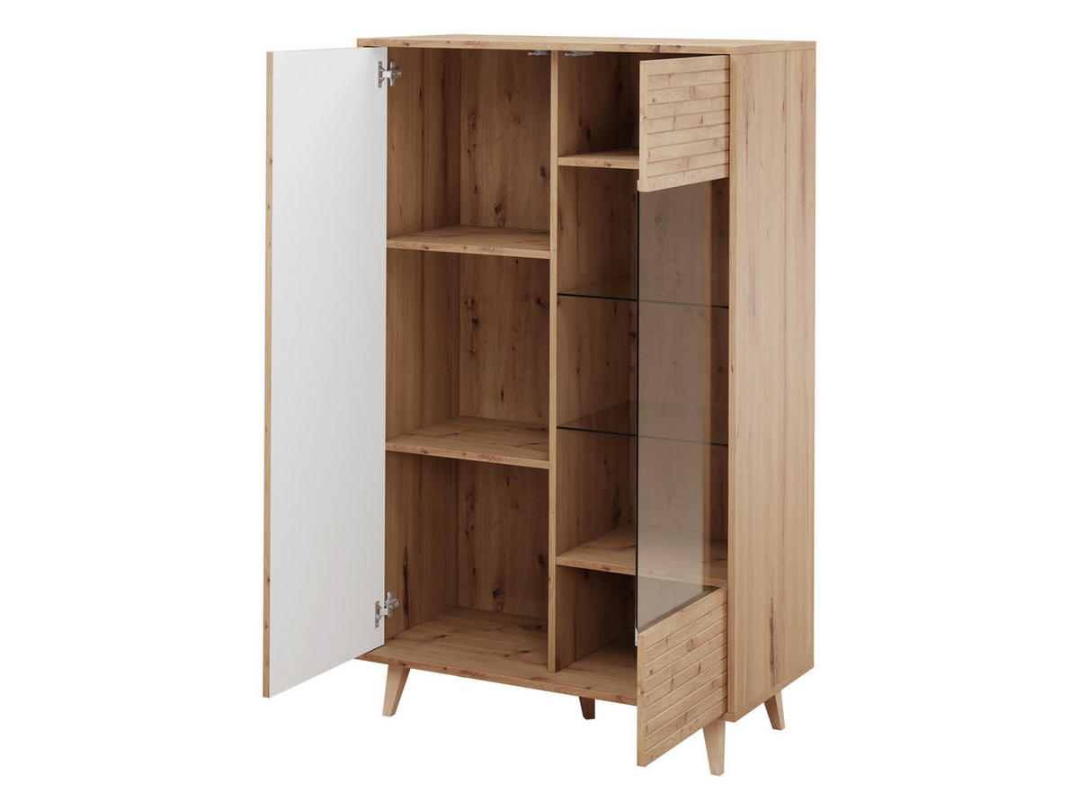 VITRINE Ferido 2D - Eiche Artisan, Holzwerkstoff/Kunststoff (86/140/40cm) - MIRJAN24