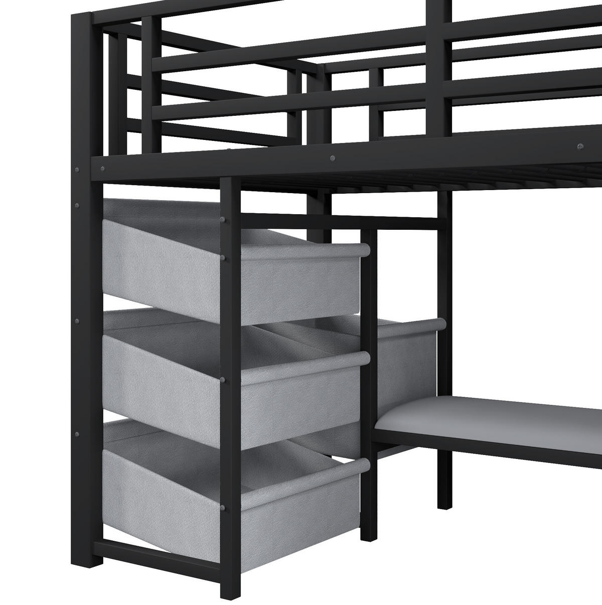 HOCHBETT 90/200 cm Schwarz aus Metall mit LED-Beleuchtung - Schwarz, Metall (90/200cm) - OKMYHOME