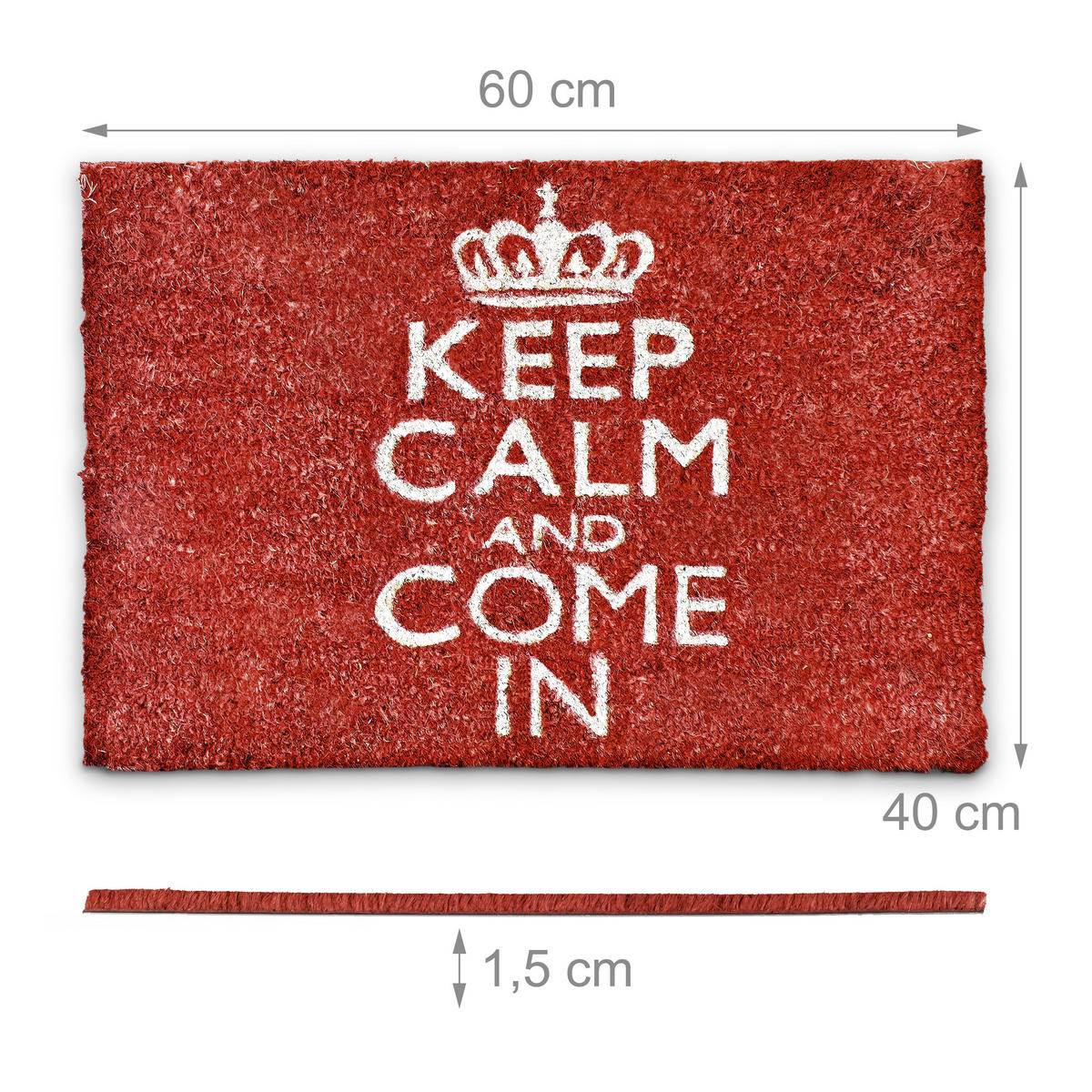 FUSSMATTE - Rot, Kunststoff/Textil (40/60cm) - Relaxdays