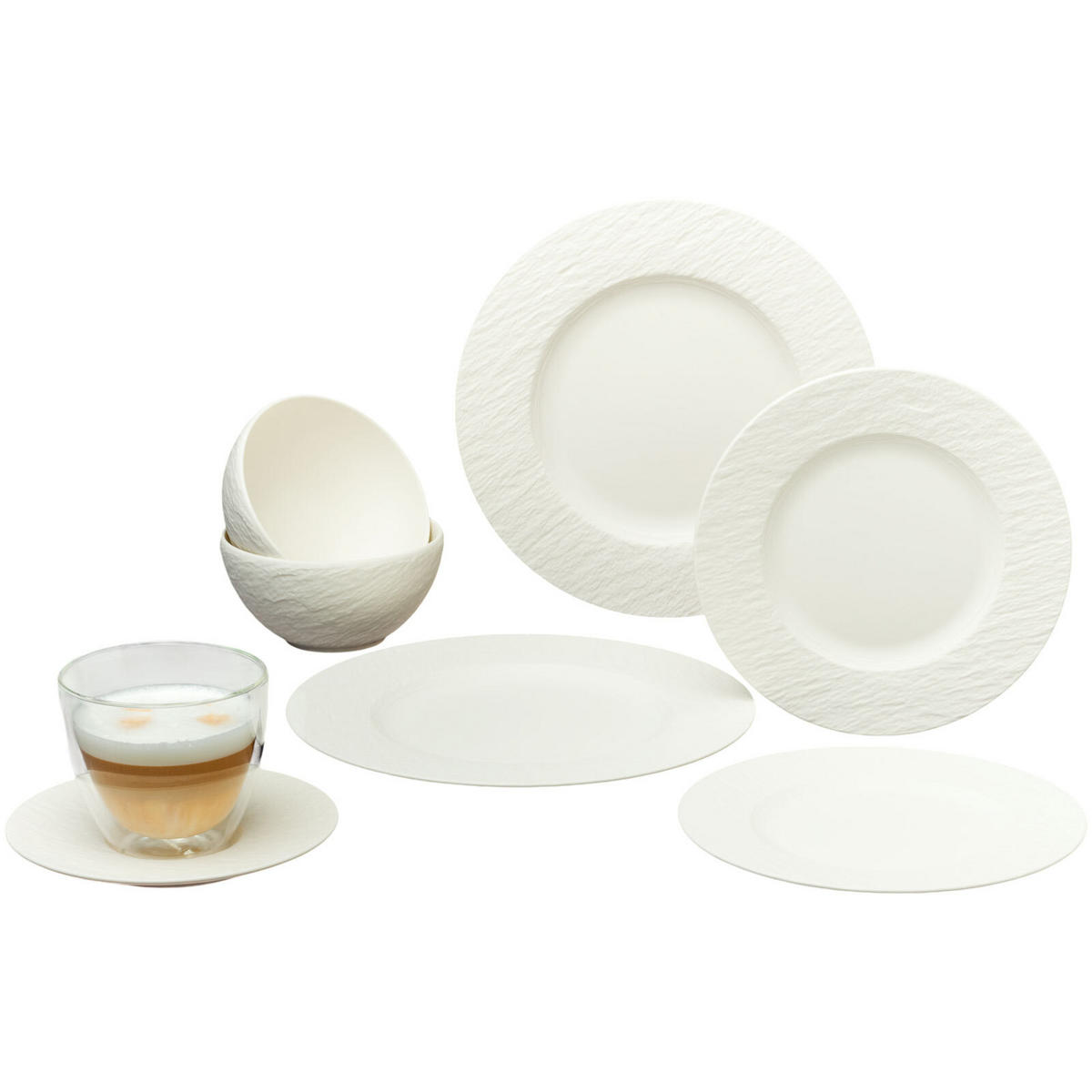 STARTER-SET Manufacture Rock weiß 10er Set - Weiß, Keramik (1/1/1cm) - Villeroy & Boch