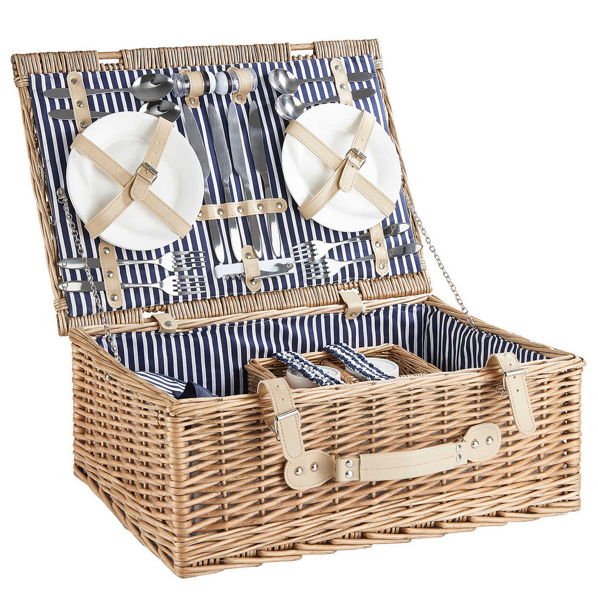 PICKNICK-SET (26-teilig) A Day In The Park - Braun, Naturmaterialen/Keramik (37/21/54cm) - Butlers