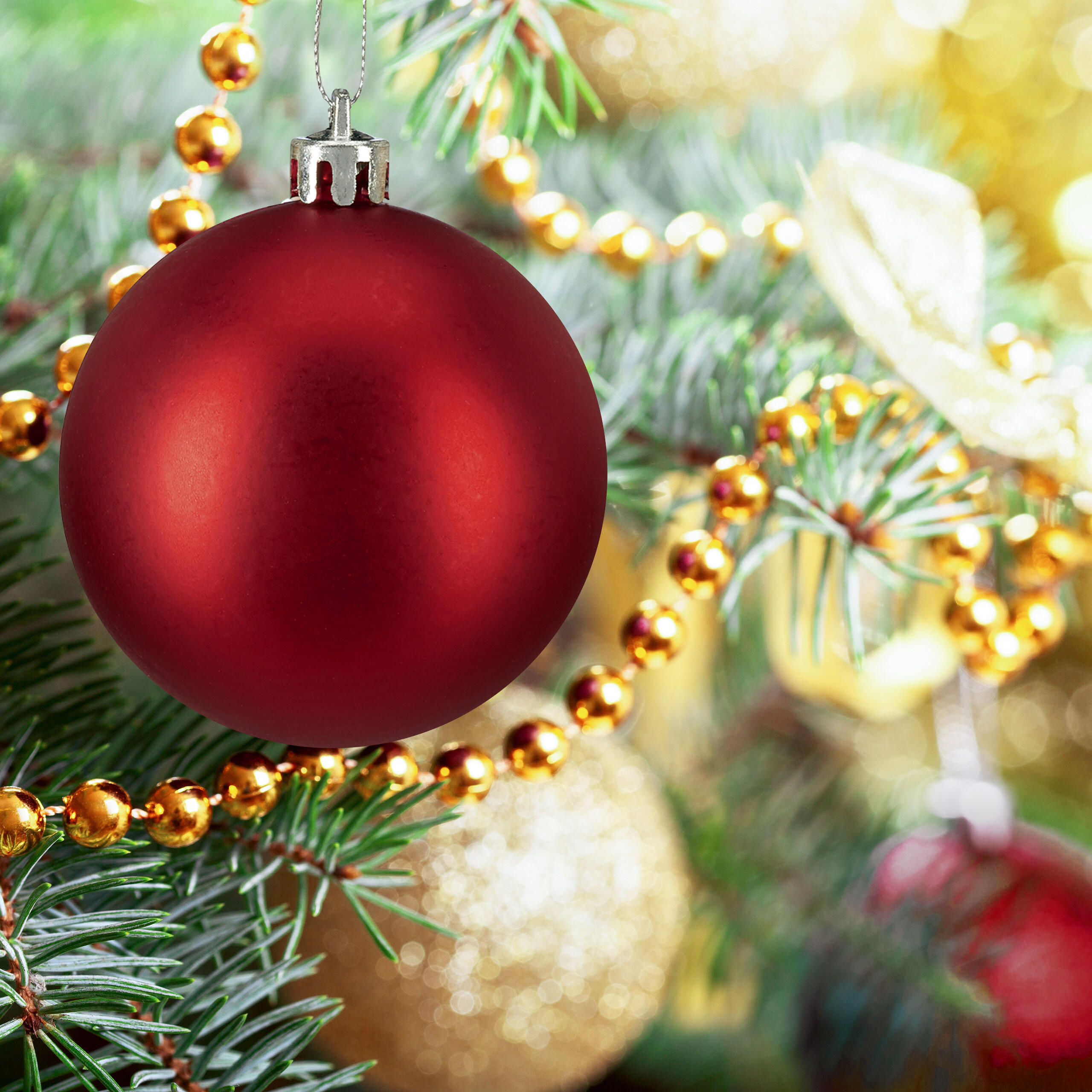 100XWEIHNACHTSKUGELN - Rot, Kunststoff (6/7/6cm) - Relaxdays