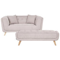 POHOVKA 2-místná Látka Taupe s otomanem Habo - světle hnědá, textil (176/78/72cm) - Beliani