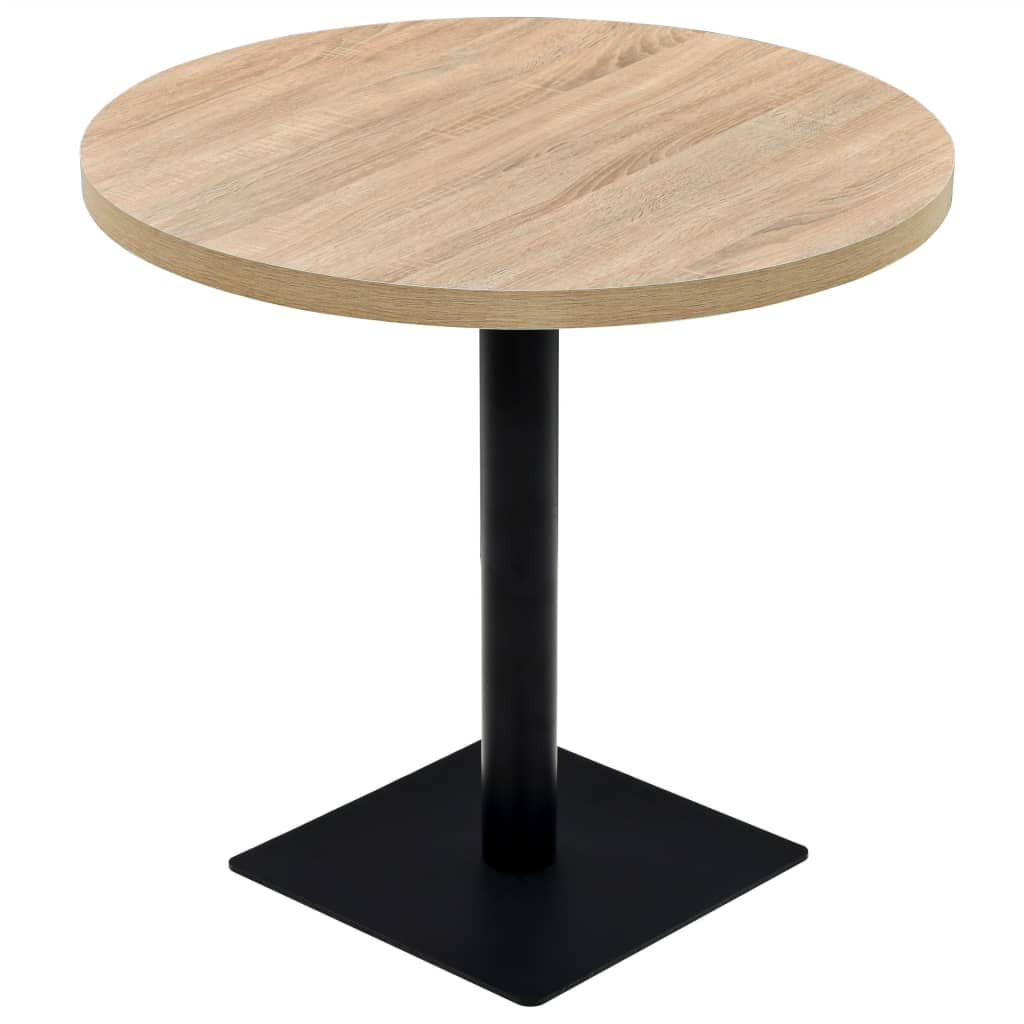 BISTROTISCH Marv Rund 80x75 cm Eichenoptik - Eichefarben, Holz (80/80/75cm) - DELUKE