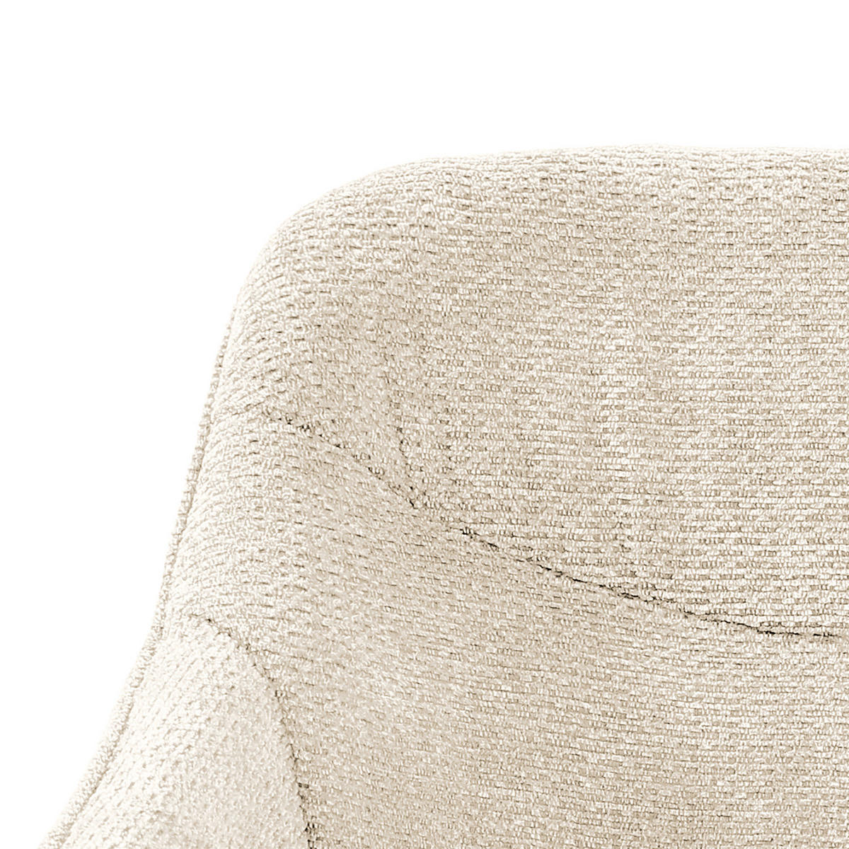 DREHBARER ARMLEHNENSTUHL - 2er-Set - Chenille / Eisen - Creme/Schwarz, Textil/Metall (59/84/64cm) - home24