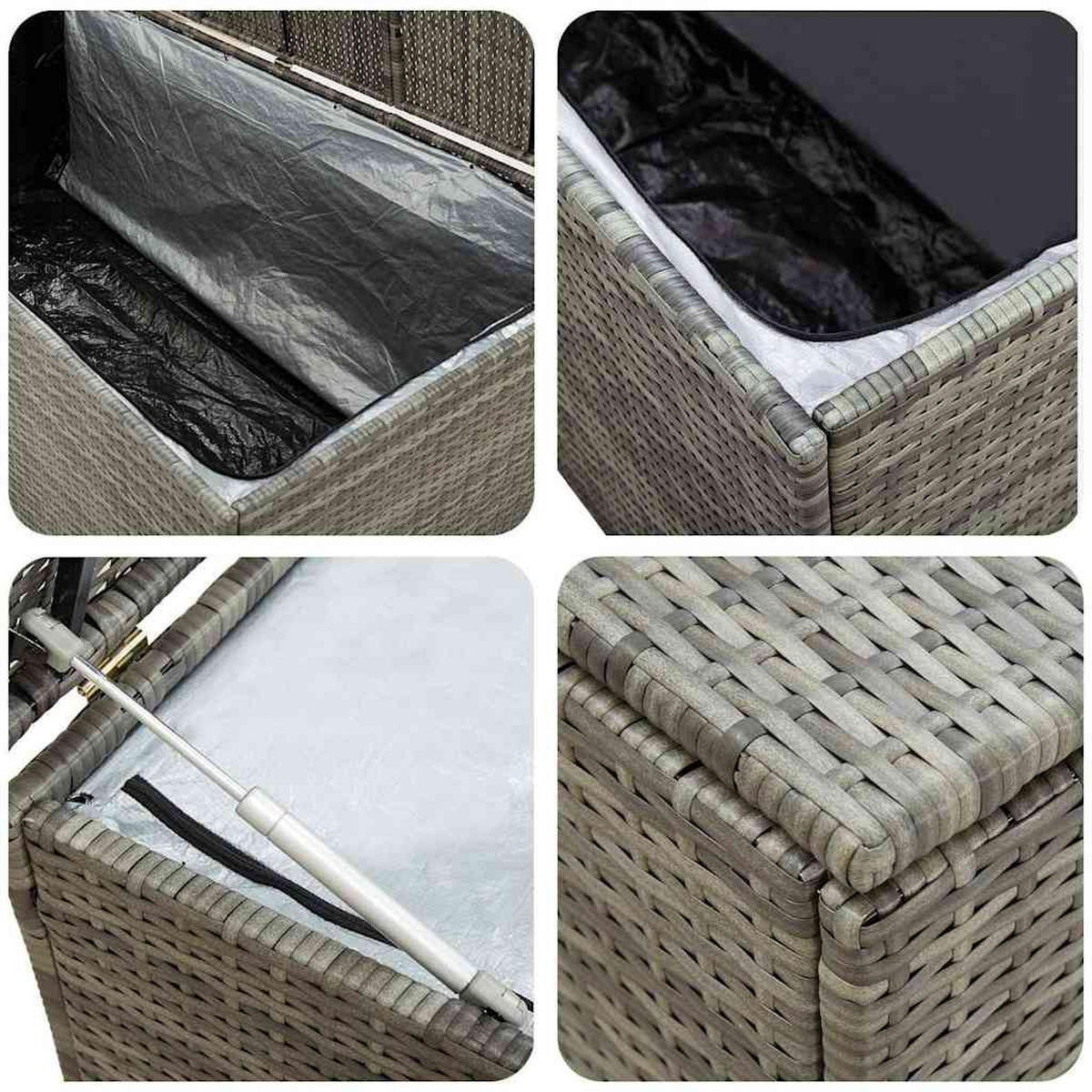 GARTENBOX Poly Rattan 200/50/60 Cm Grau - Grau, Kunststoff (200/60/50cm) - vidaXL