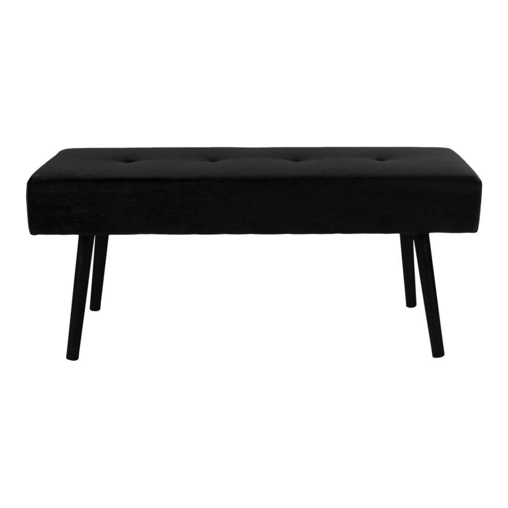 SKIBY Bank Samt 100 x 35 x 44 - Schwarz, Textil (100/44/100cm) - tinkaro