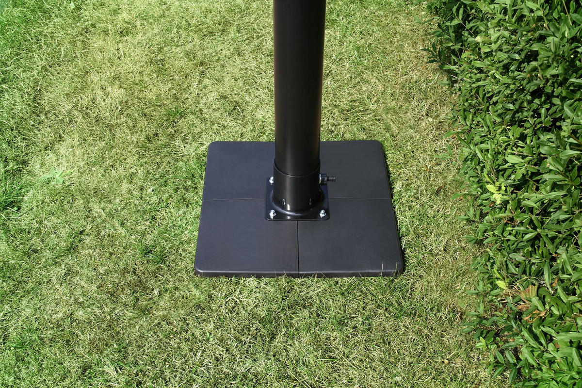 SOCKEL Solardusche freistehend für Garten & Terrasse - Schwarz, Holz (50/12/50cm) - Swim & Fun 