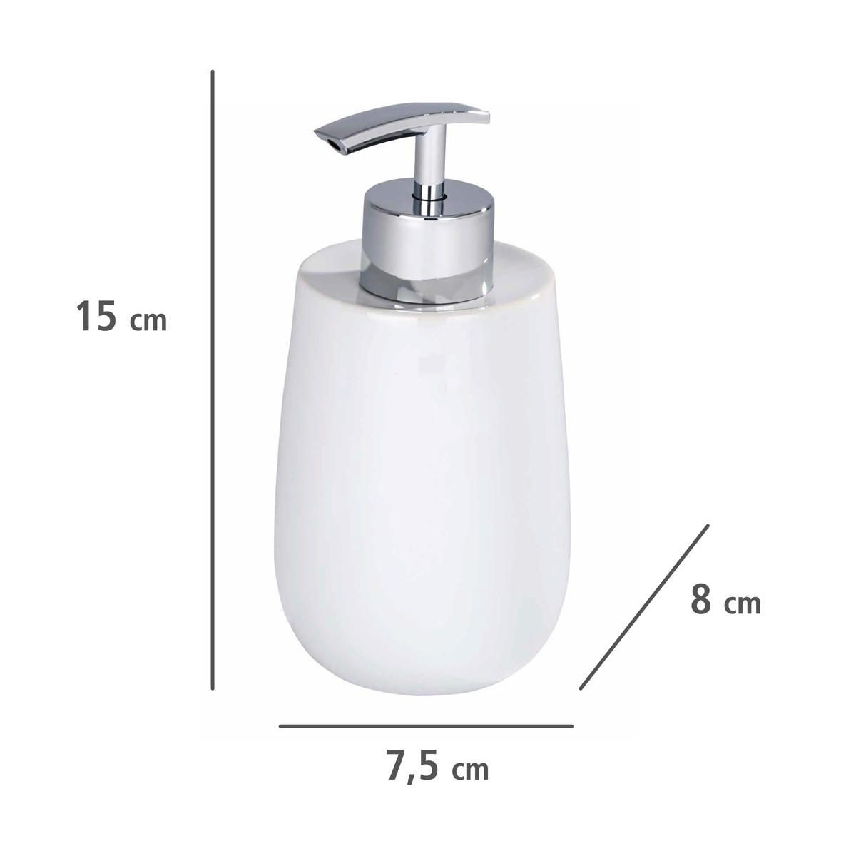 SEIFENSPENDER Neu 8/8/15 cm - Weiß, Keramik (8/15/8cm) - Wenko