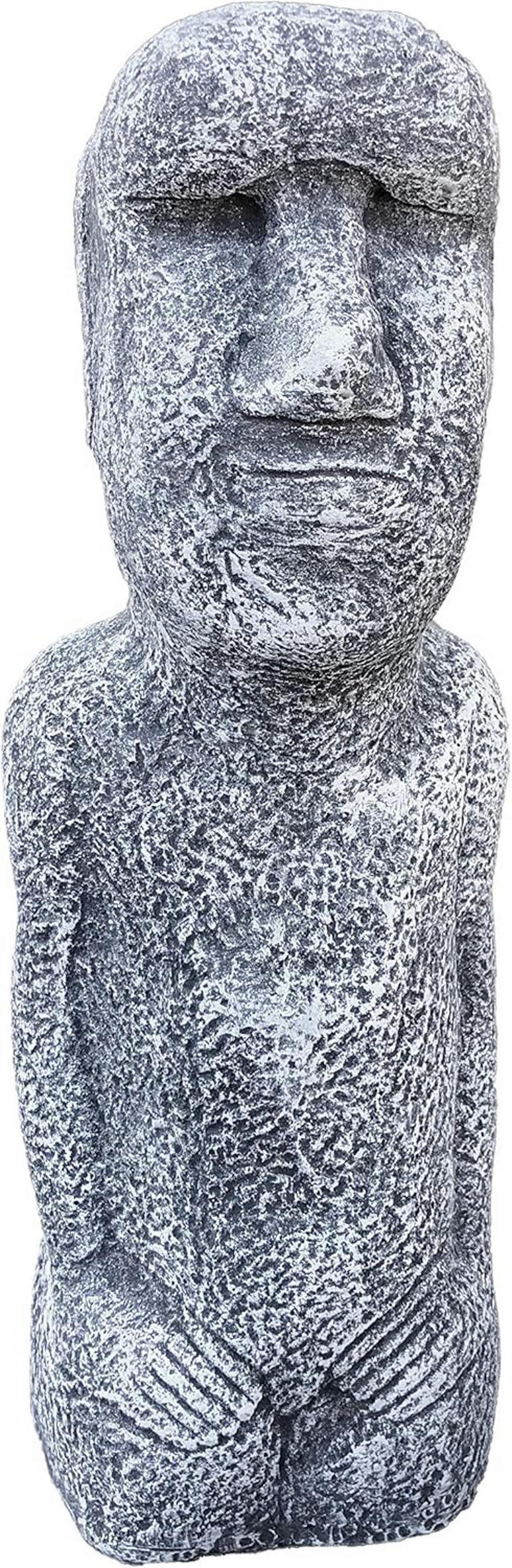 STEINFIGUR Osterinsel Statue frostfest massiver Steinguss - Grau, Stein (15/38/14cm) - stoneandstyle