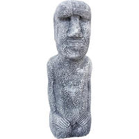 STEINFIGUR Osterinsel Statue frostfest massiver Steinguss - Grau, Stein (15/38/14cm) - stoneandstyle