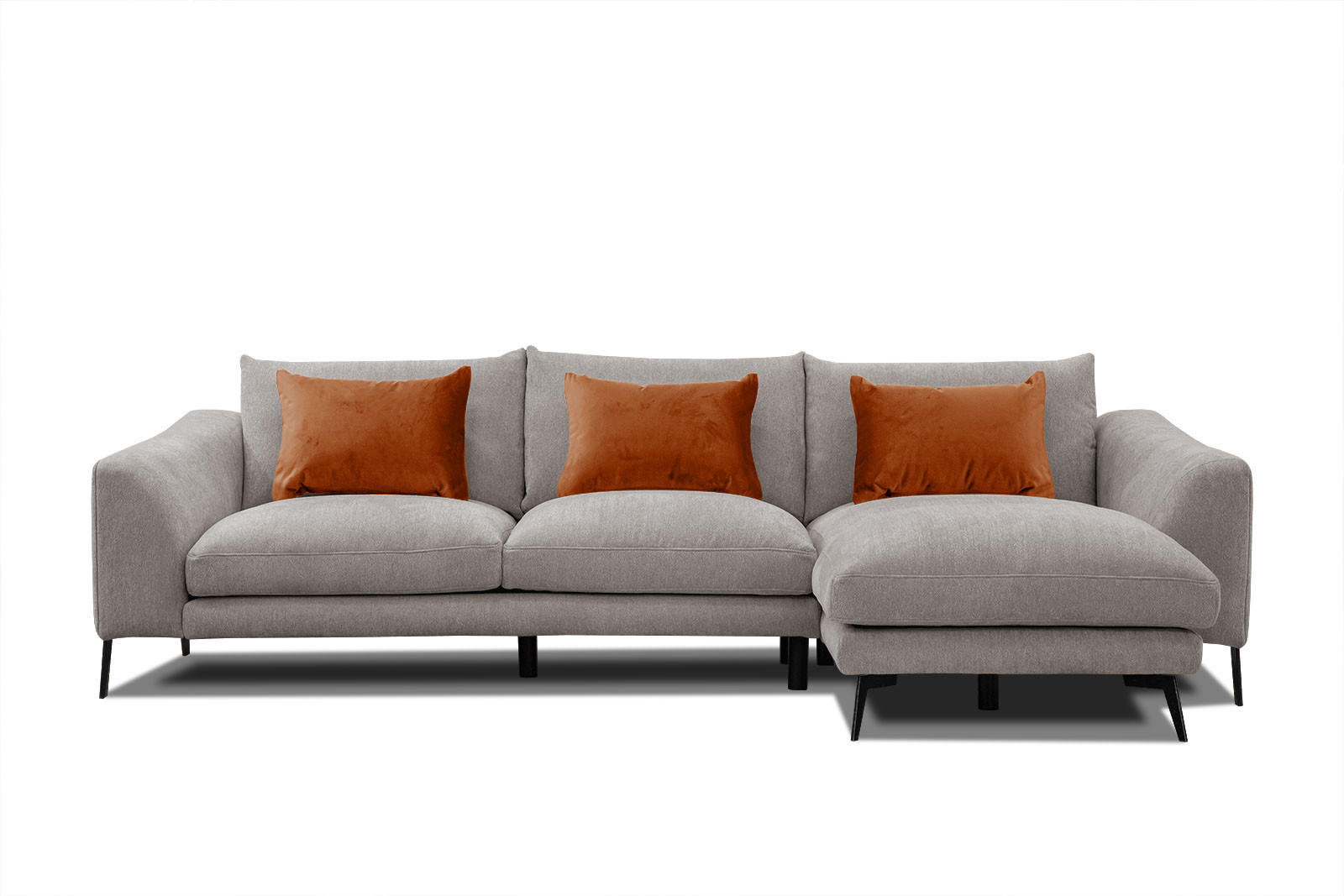 ECKSOFA WINTER 4-Sitzer, taupe - Taupe/Schwarz, Holzwerkstoff/Textil (293/172cm) - Courtois Laville