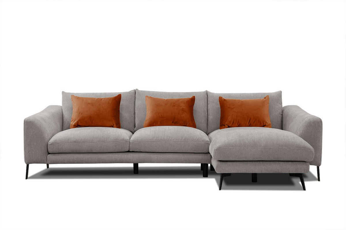 ECKSOFA WINTER 4-Sitzer, taupe - Taupe/Schwarz, Holzwerkstoff/Textil (293/172cm) - Courtois Laville