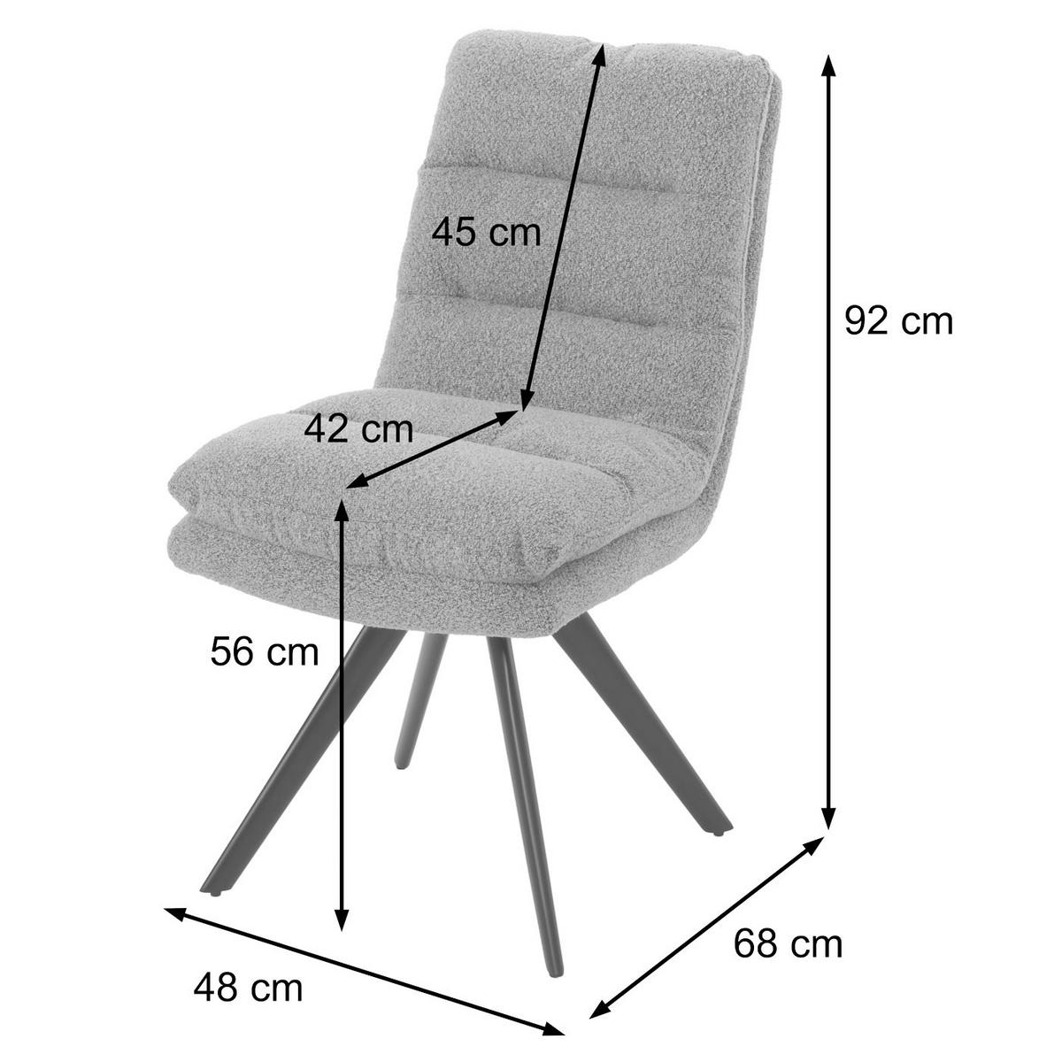 ESSZIMMERSTUHL Anthrazit - Anthrazit, Textil (48/92/68cm) - MCW