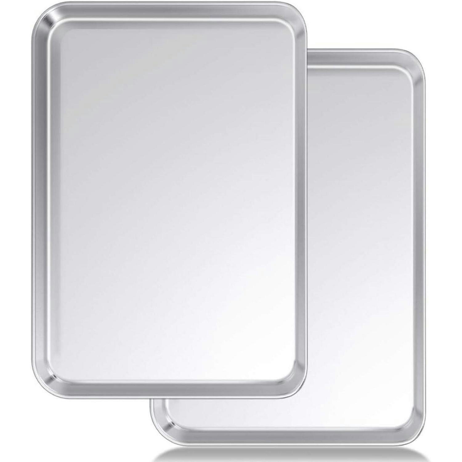 BACKBLECH-SET 2 Stück Edelstahl 50,8 x 35,6 cm - Silberfarben, Metall (35.6/2.5/50.8cm)