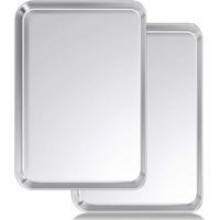BACKBLECH-SET 2 Stück Edelstahl 50,8 x 35,6 cm - Silberfarben, Metall (35.6/2.5/50.8cm)