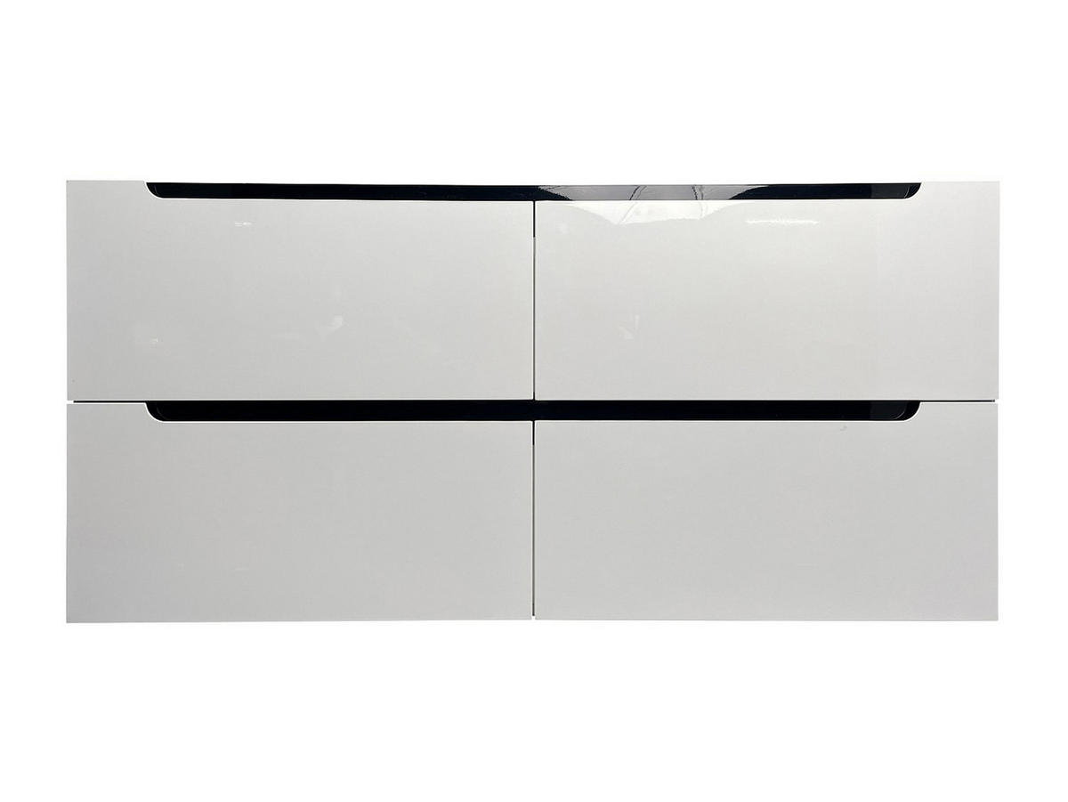 WASCHBECKENUNTERSCHRANK hängend - Weiß - B120 x H57 cm - SELITA - Weiß, Holz (120/57/46cm) - Vente-Unique