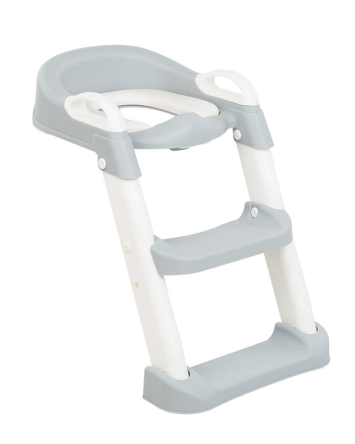 TOILETTENTRAINER Lea hellgrau Leiter, Toilettensitz, Griffe, Stufen verstellbar, höhenverstellbar - Grau, Kunststoff (30/35cm) - Kikka boo