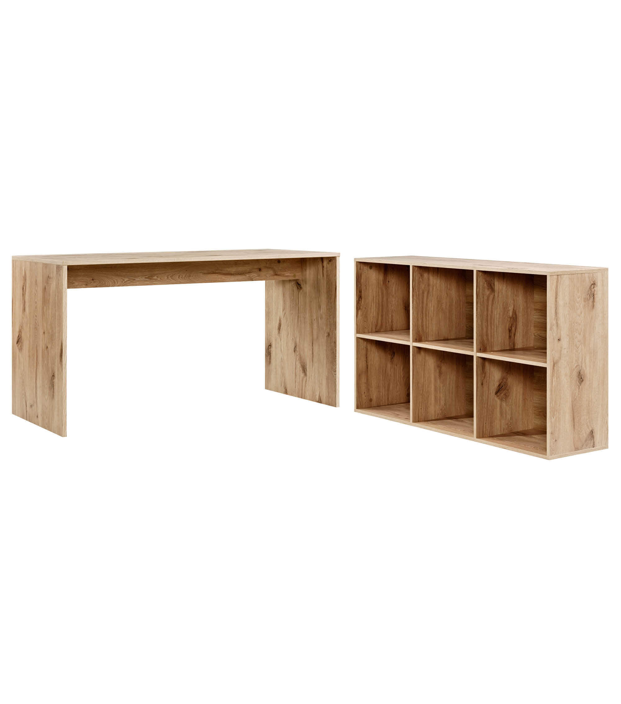 SCHREIBTISCH Der Produktive - Eichefarben, Holzwerkstoff (65/145/77cm) - Mokebo