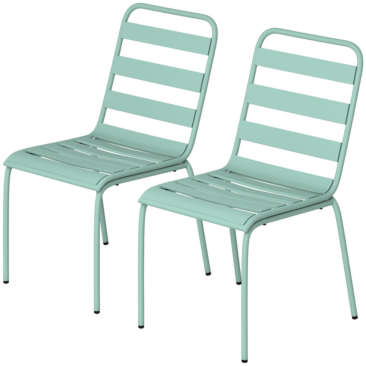 GARTENSTÜHLE 2er-Set DE-13340 stapelbar & Metall Grün - Grün, Metall (46/82/62cm) - ComfortXL