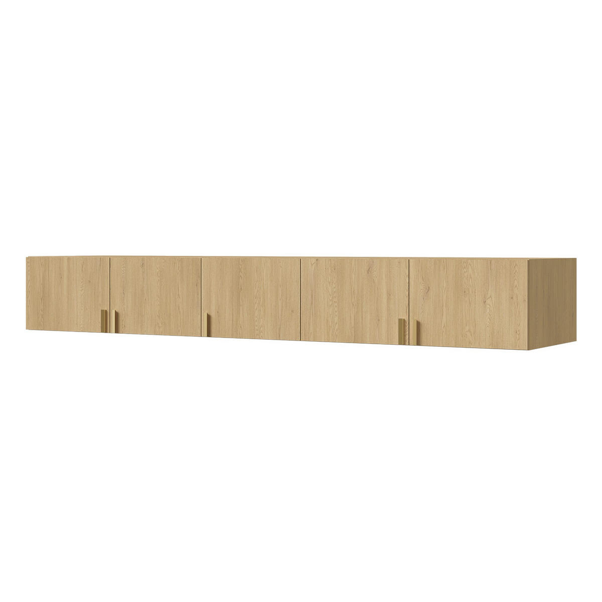 AUFSATZ für Schrank Napoli 5D 250 Eiche Cremona (schwarzer oder goldener Griff) - Eichefarben/Silberfarben, Holzwerkstoff/Kunststoff (250/35/60cm) - mzm24