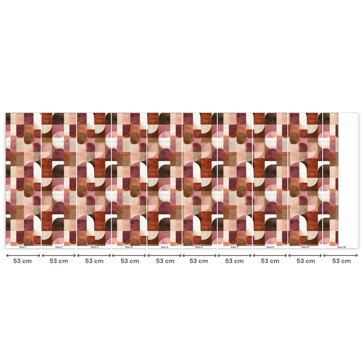 TAPETE - Geometrie - Modern - Retro - 500x200 cm - Multicolor, Papier (500/200cm) - OnlyWow