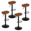 BARHOCKER 4er Set mit Sattelsitz, aus Massivholz, Braun - Schwarz/Braun, Holz/Metall (41.5/60/31.5cm) - Woltu