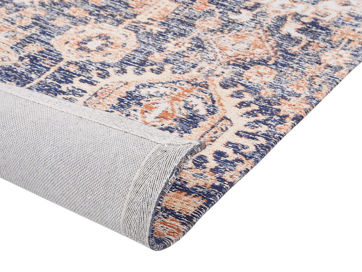 KURZFLOR-TEPPICH BAUMWOLLE Kurin 300/200 cm - Blau, Textil (200/300cm) - Beliani