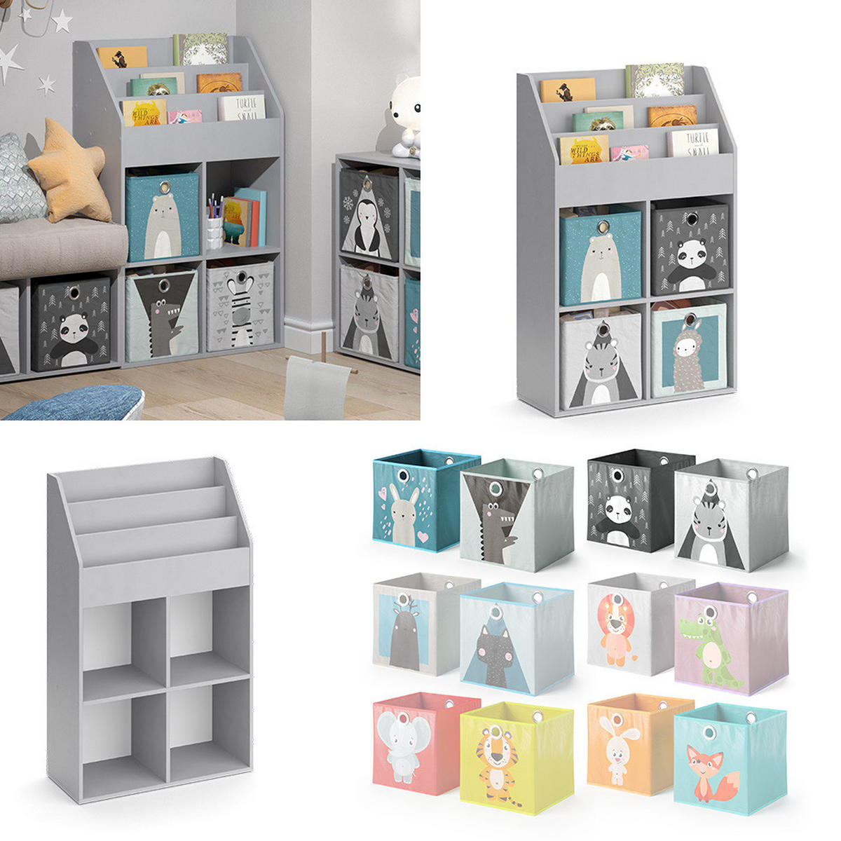 DĚTSKÁ POLIČKA Luigi Šedá - šedá, kompozitní dřevo (72/114.2/31.2cm) - Vicco