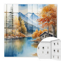 SCHLÜSSELBOX Weiß 30x30 cm – Türöffnung nach rechts - Bergherbst - Orange, Metall (30/30/5cm) - TULUP