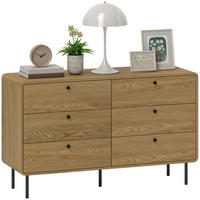KOMMODE Eichenfarben und Schwarz 120/40/75 cm - Eichefarben, Holzwerkstoff (120/75/40cm) - PANGIVO