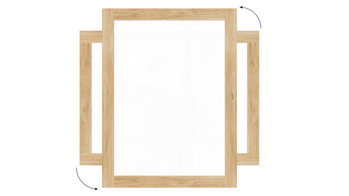 MAGNETISCHES Whiteboard, trocken abwischbar PREMIUM 120×90 cm, massiver Rahmen im Eichendesign - Weiß, Metall (120/90/2cm)