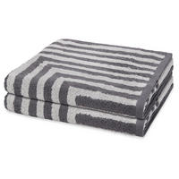 DUSCHTUCH Grafik 2er-Set - Dunkelgrau, Textil (70/140cm) - Ross