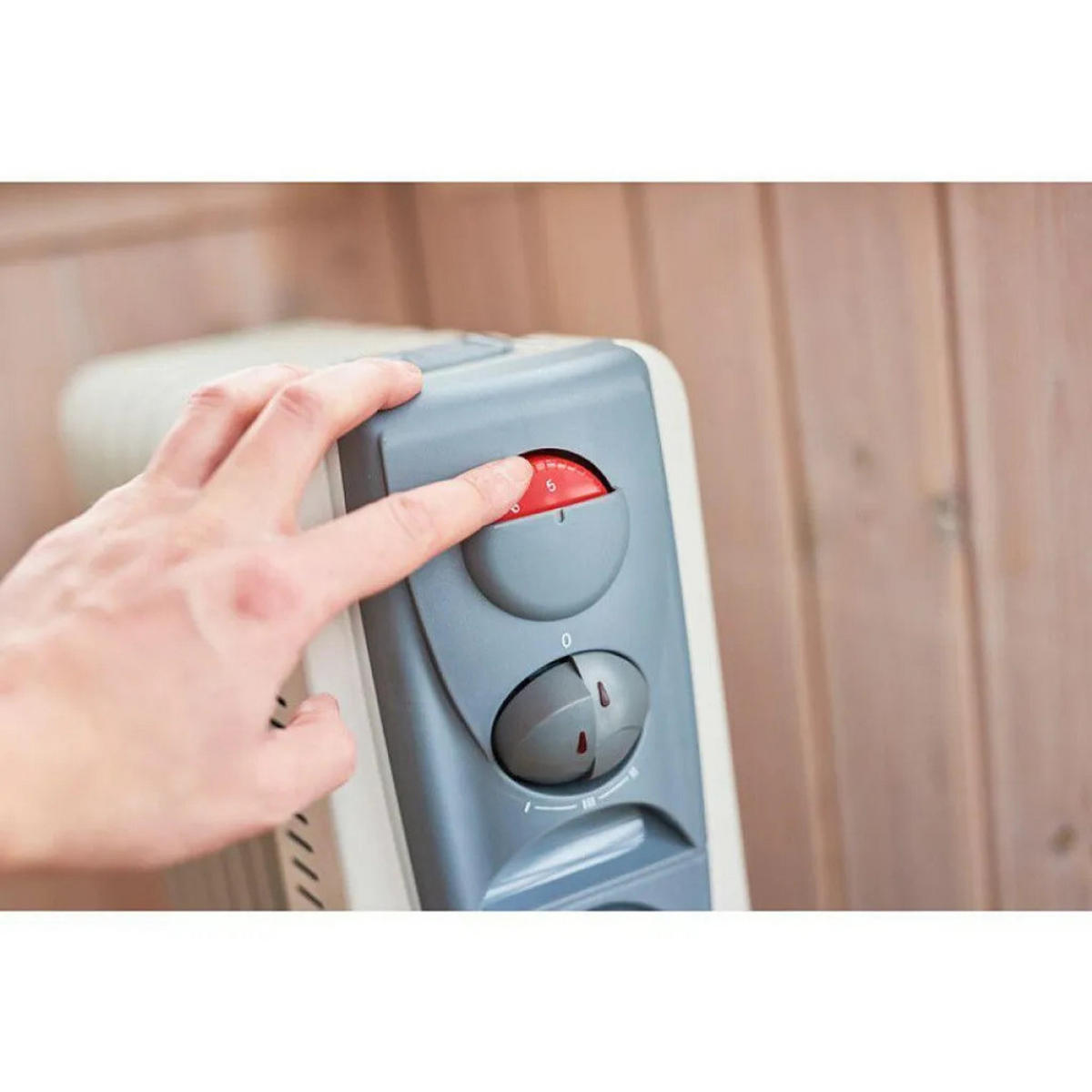 ÖLRADIATOR Elektroheizung 1500 W Thermostat Weiß 7 Rippen - Creme/Schwarz, Kunststoff/Metall (23/63/32cm) - JUNG