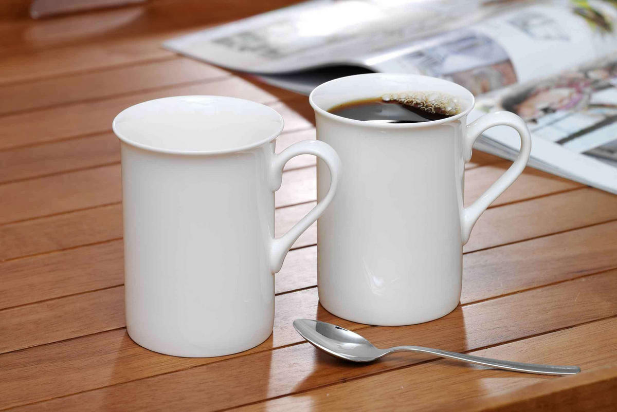 KAFFEEBECHER MIT UNTERTELLER Bianco weiß 300 ml 6er Set - Weiß, Keramik (12.5/10.8/18cm) - Ritzenhoff Breker