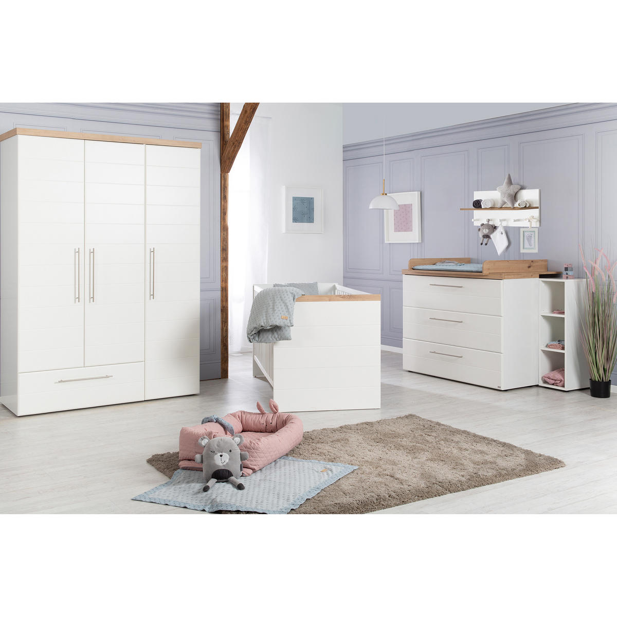 BABYBETT Nele 70 x 140 cm - Weiß, Holzwerkstoff (70/140cm) - Roba
