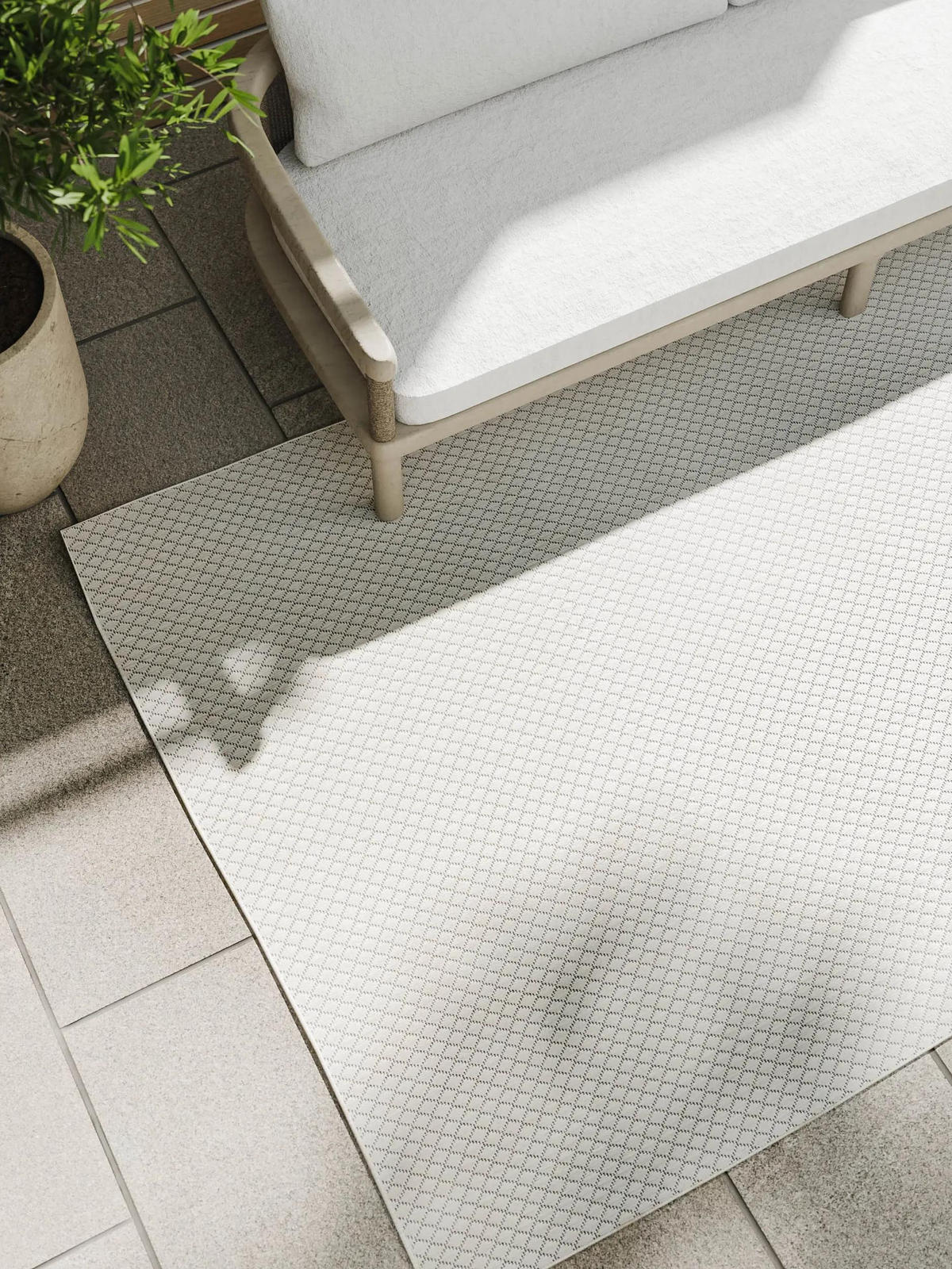 VNITŘNÍ a venkovní koberec Lou Bílá 120x170 cm - bílá, plast/umělá hmota (120/170cm) - benuta