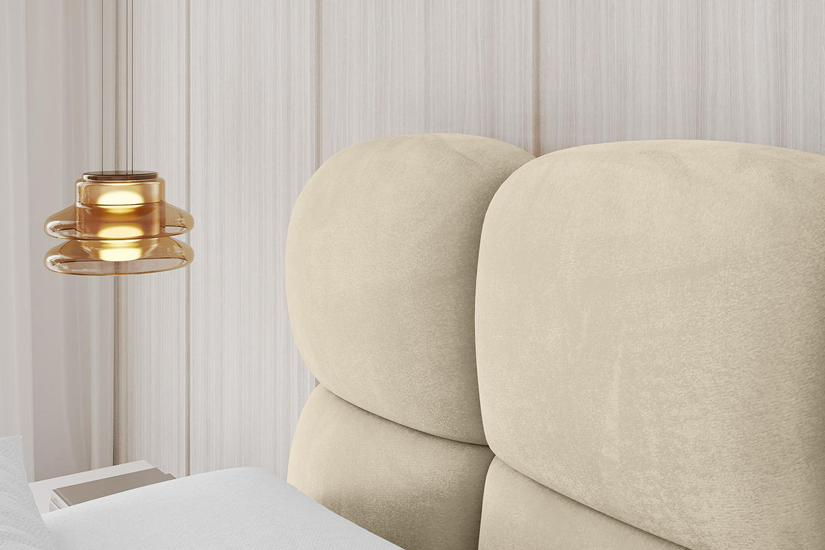 POLSTERBETT mit Bettkasten und Lattenrost, Bett mit Matratze H3/H4 - NOMA 120x200 Beige - Ecru, Holzwerkstoff/Textil (120/200cm) - ALTDECOR